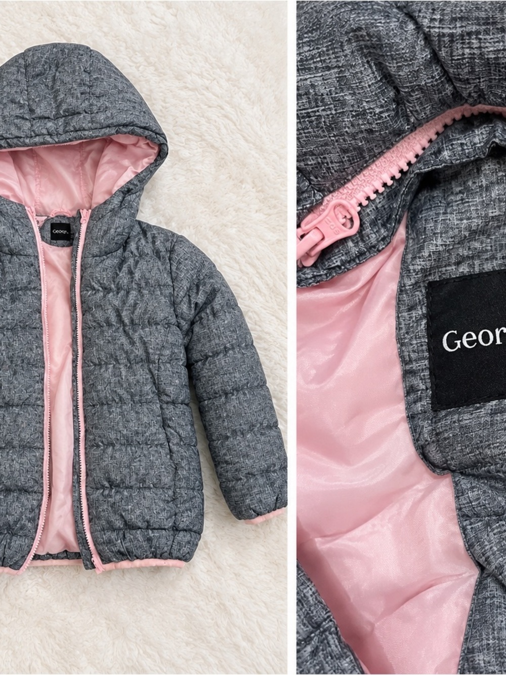 George Gray Quilted Jacket with Pink Interior
